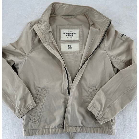 Abercrombie & Fitch Men's Beige Cotton Canvas Hamilton Jacket 90s Retro XL Y2K - Picture 2 of 10